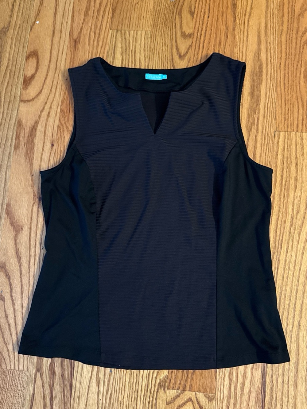 J. McLaughlin Black Sleeveless V-Notch Tank